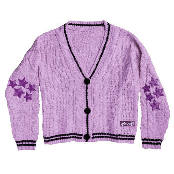 Solid Color Long Sleeve Cardigan Woman