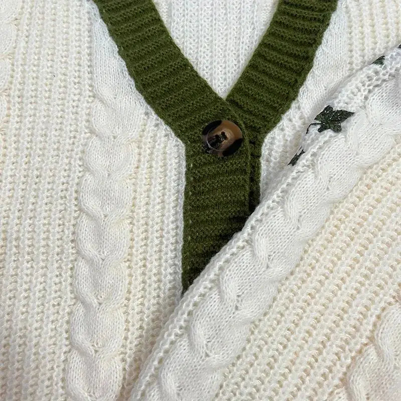 Elegant Cable Embroidered Sweater