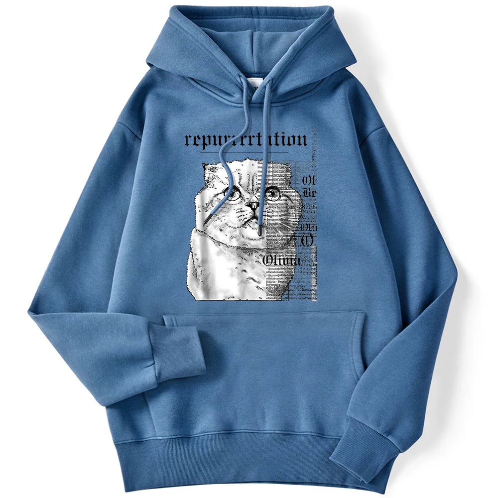White Cat Street Hoodies
