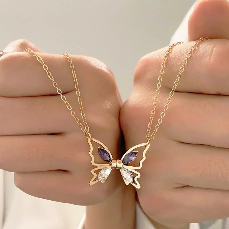 Butterfly Magnetic Couple Necklace