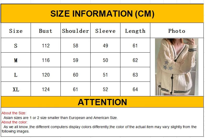 Vintage Embroidery Star Loose Sweaters for Women