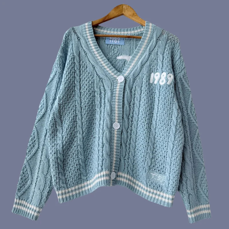 Blue 1989 Embroidered Knit