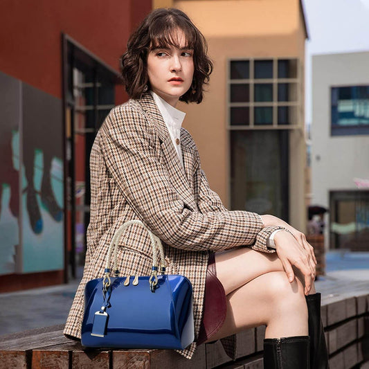 Shiny Leather Handbag - Luxevoix