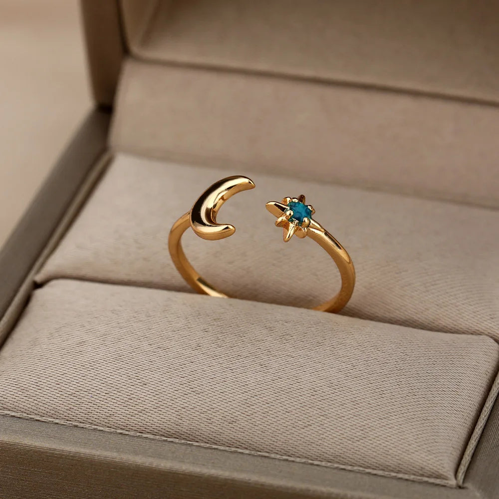 Zircon Moon Rings For Women
