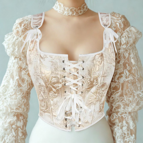 Women Vintage Corset Crop Tops