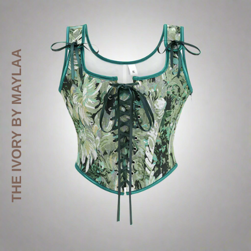 Green Boned Gothic Corset Tank Top