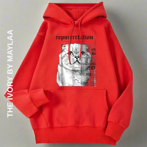 White Cat Street Hoodies