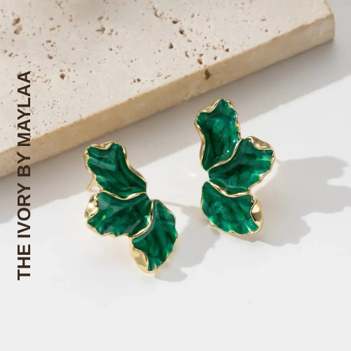 Enamel Flower Stud Earrings for Women