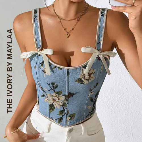 Floral Retro Strap Bra