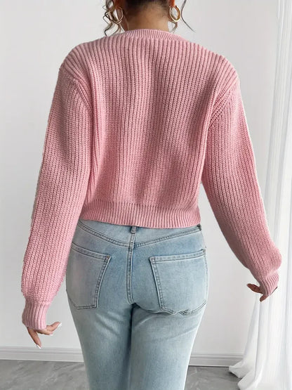 Strawberry Embroidered Off-Shoulder Cardigan