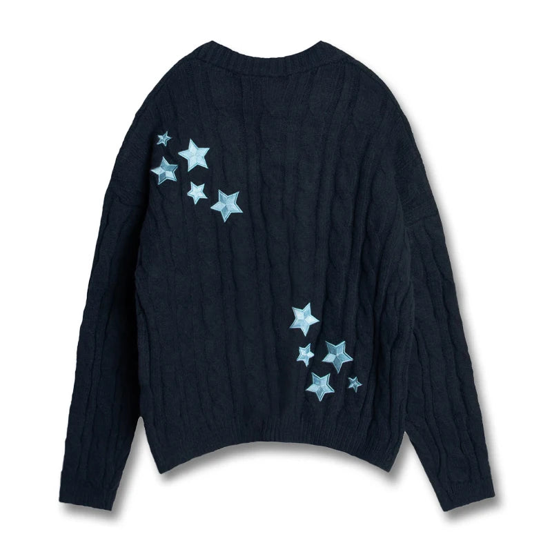 Midnight Starry Embroidered Cardigan