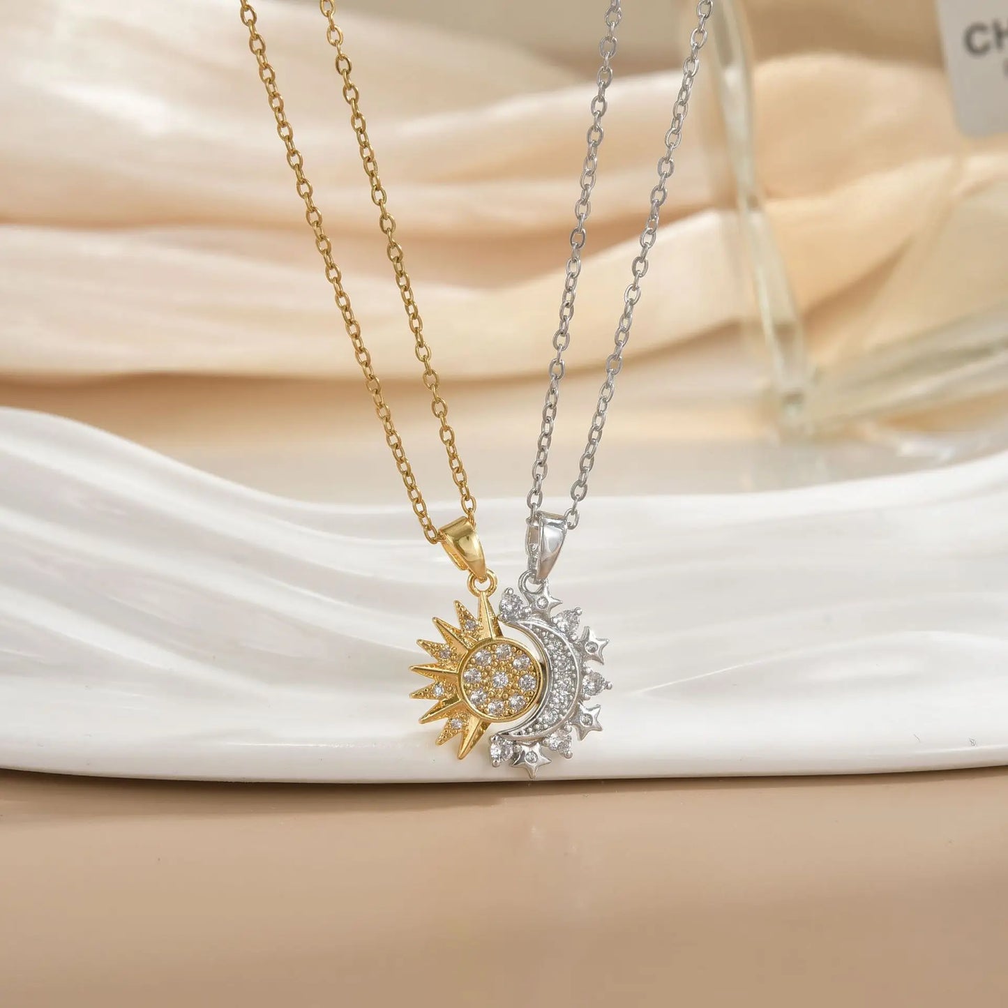 Magnetic Sun Moon Necklace