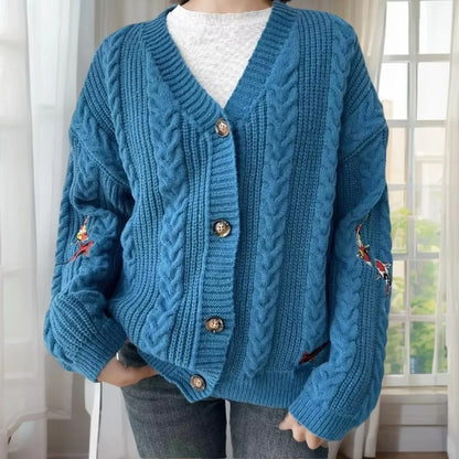 Retro Bloom Woven Cardigan