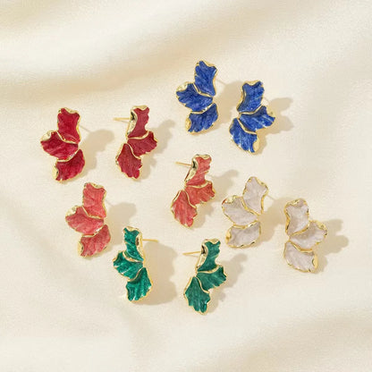 Enamel Flower Stud Earrings for Women