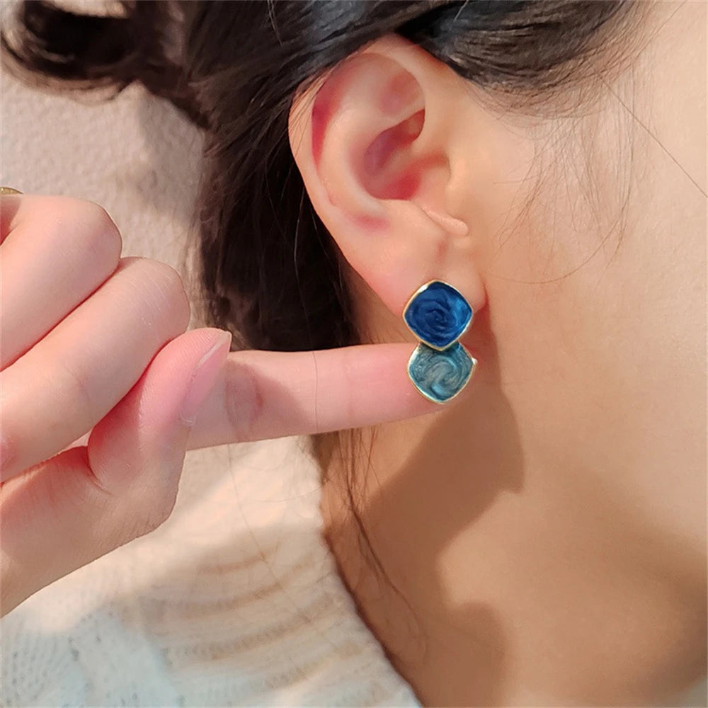 Blue Zirco Stud Earrings