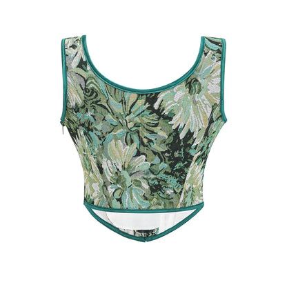 Green Boned Gothic Corset Tank Top