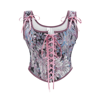 Green Boned Gothic Corset Tank Top