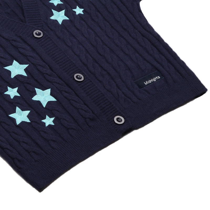 Midnight Starry Embroidered Cardigan
