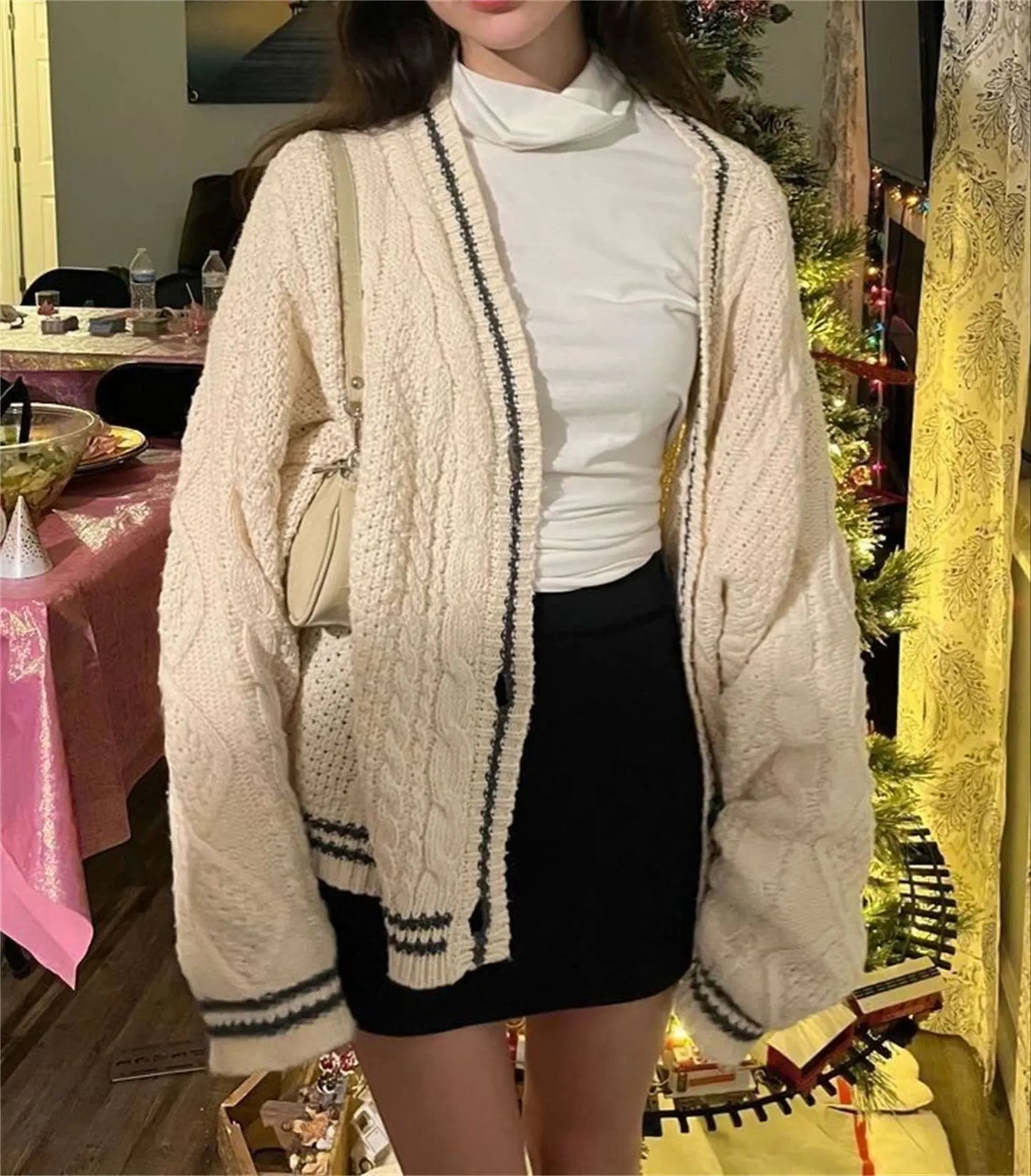 Vintage Embroidery Star Loose Sweaters for Women
