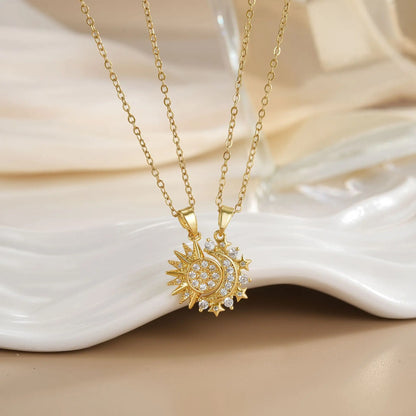 Magnetic Sun Moon Necklace