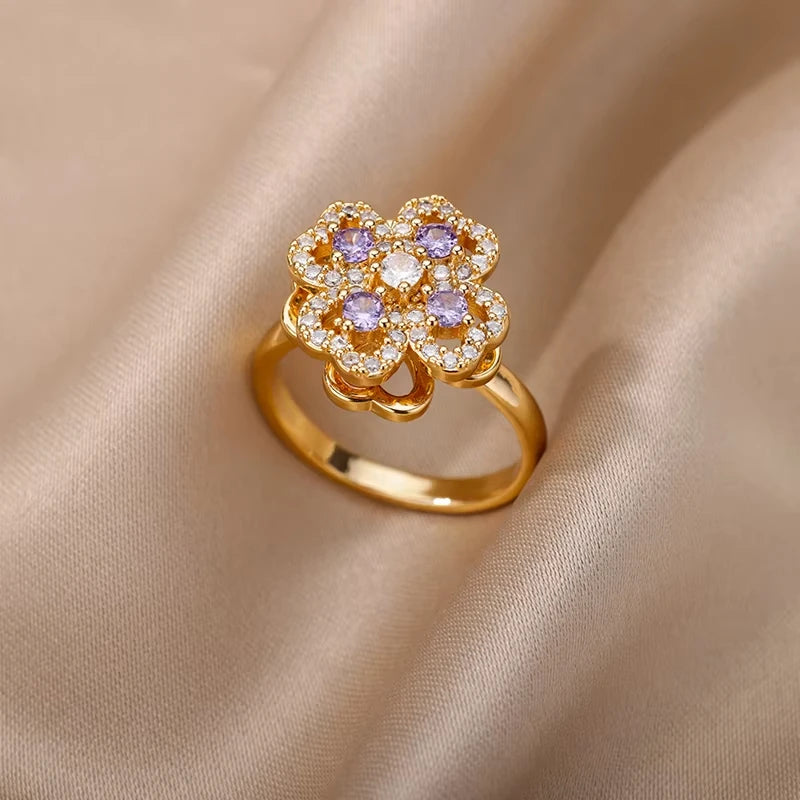 Zircon Geometric Rings For Women