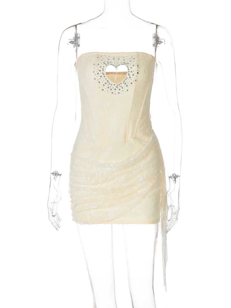 Heart Cut Out Corset Mini Dress