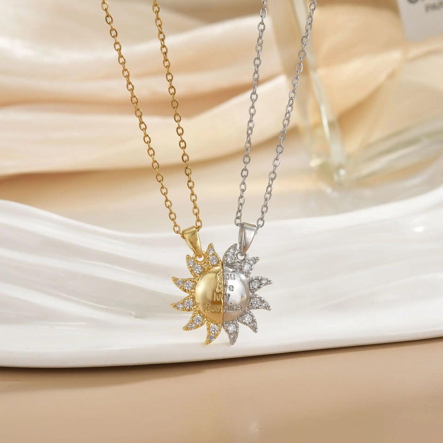 Magnetic Sun Moon Necklace