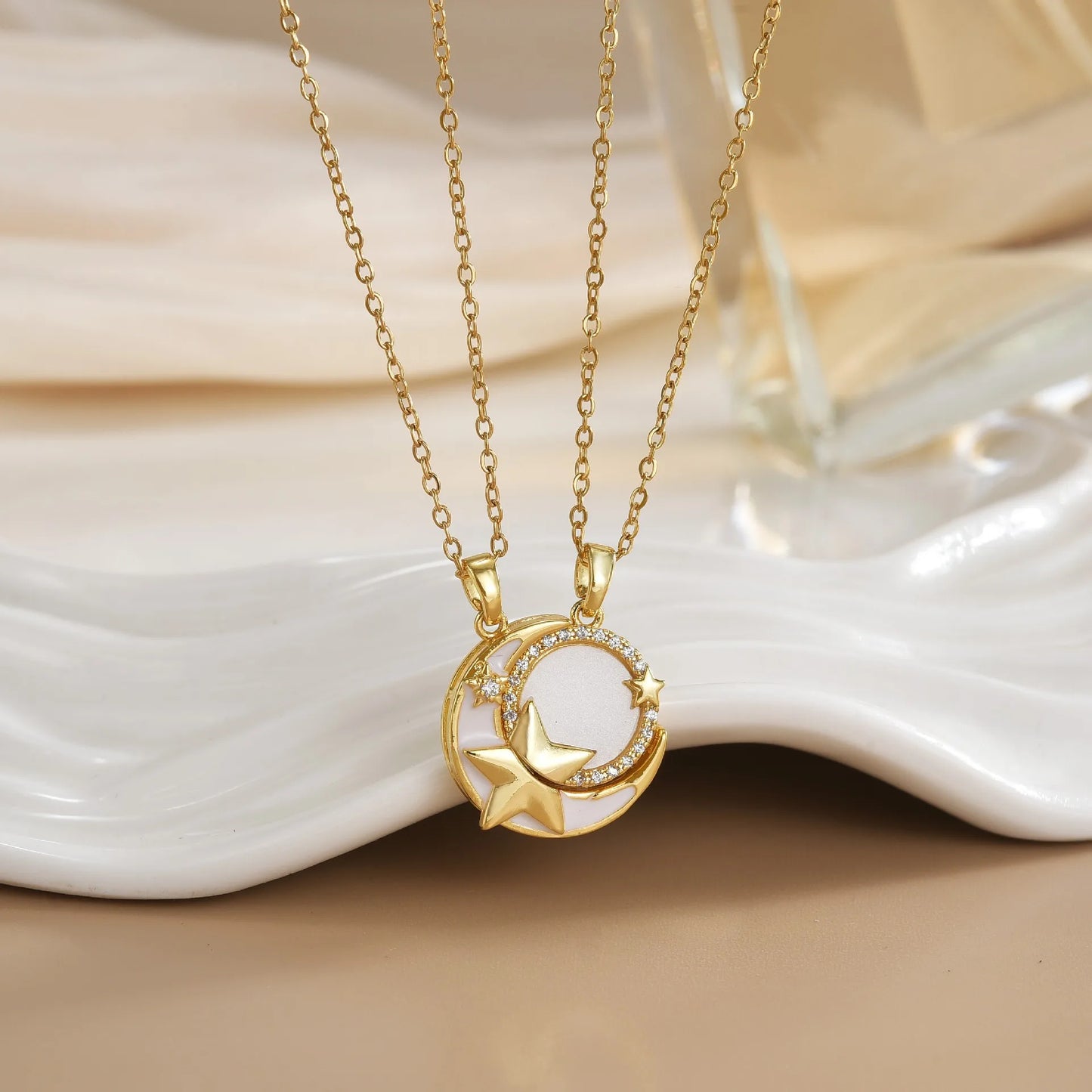 Magnetic Sun Moon Necklace