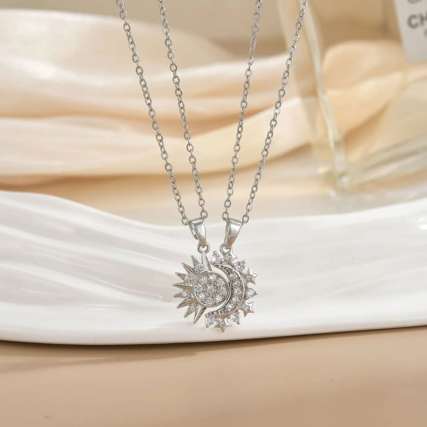 Magnetic Sun Moon Necklace