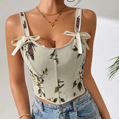 Floral Retro Strap Bra