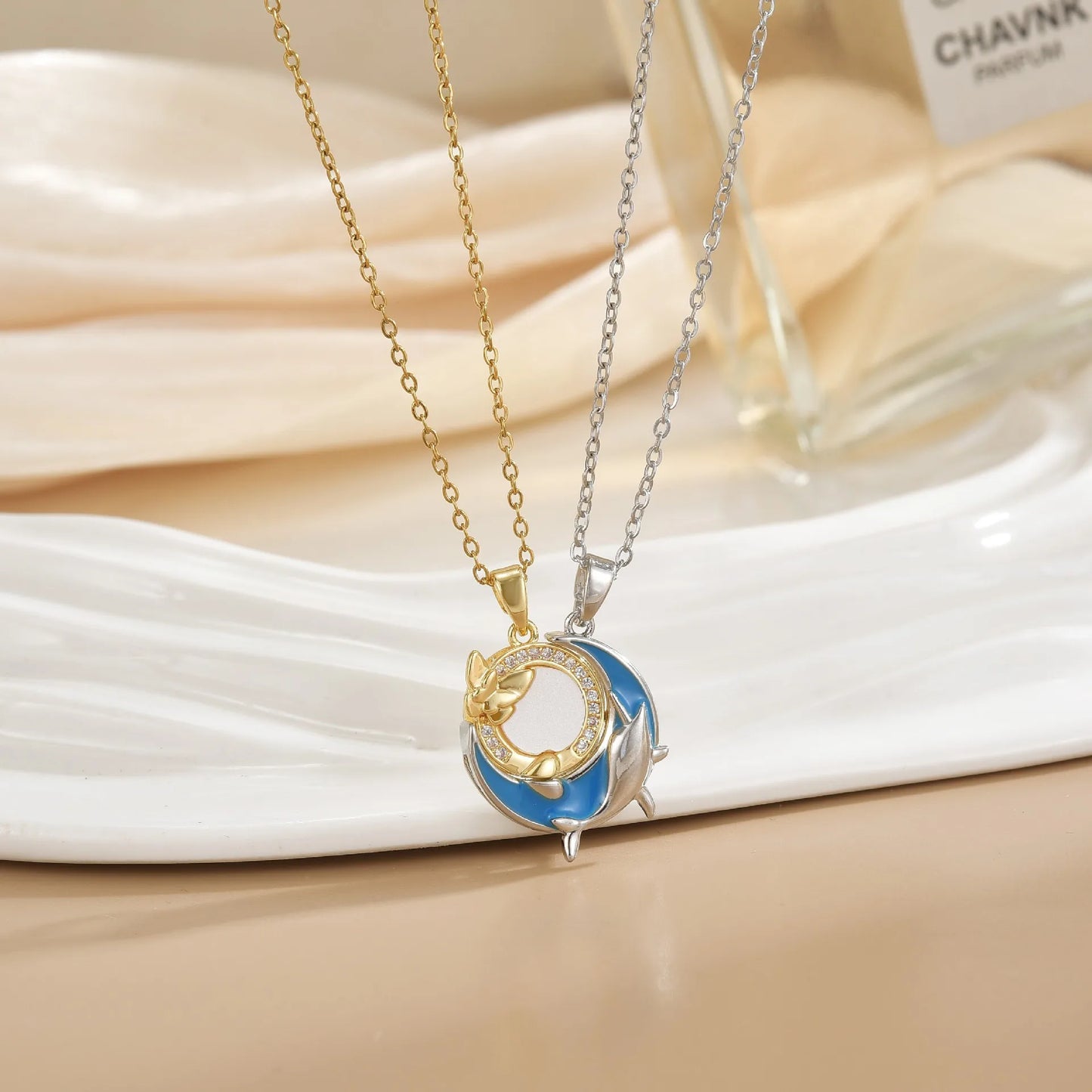 Magnetic Sun Moon Necklace
