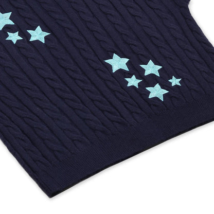 Midnight Starry Embroidered Cardigan