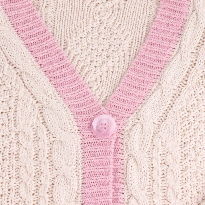 Pink Star Embroidered Knit