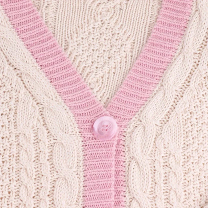 Pink Star Embroidered Knit