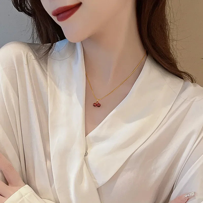 Little Wine Red Cherry Pendant