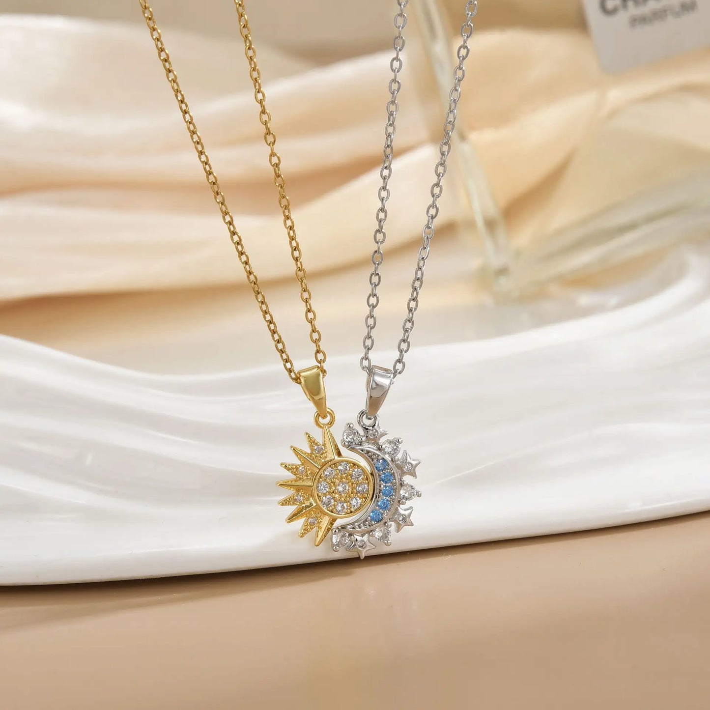 Magnetic Sun Moon Necklace