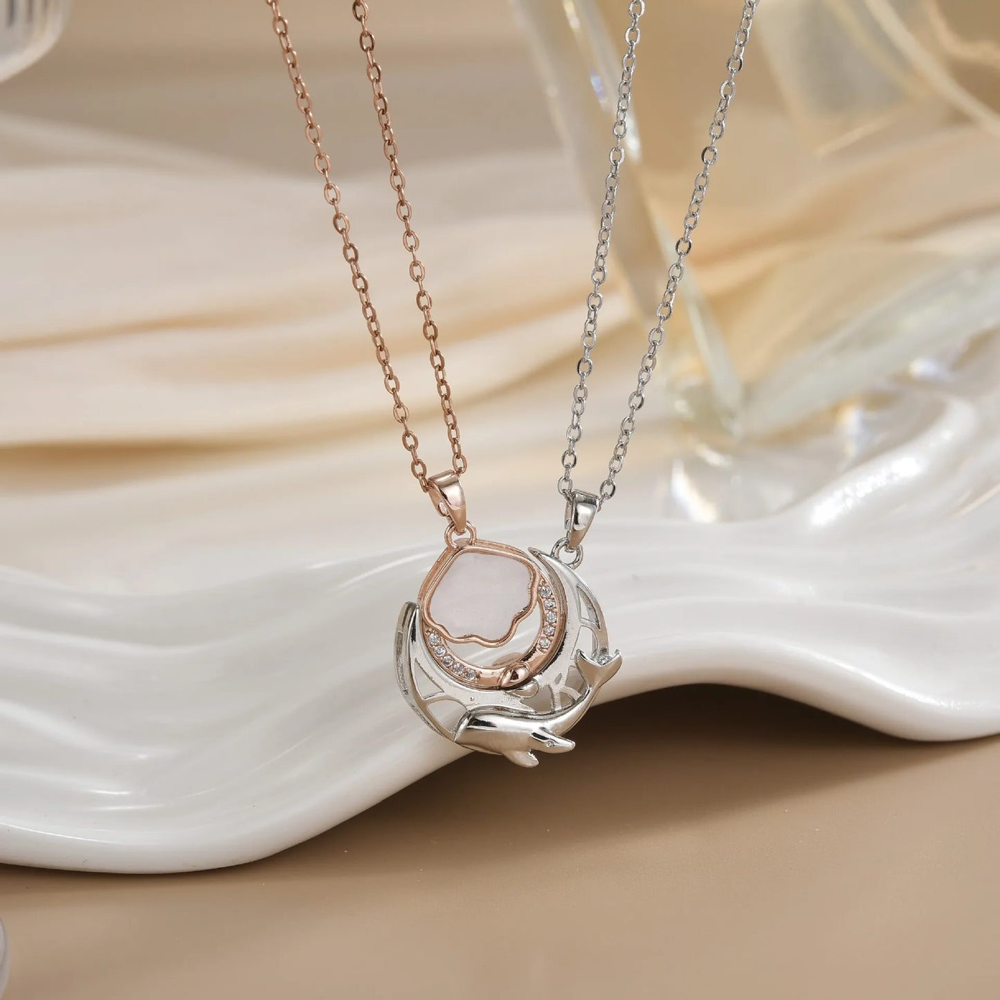 Magnetic Sun Moon Necklace