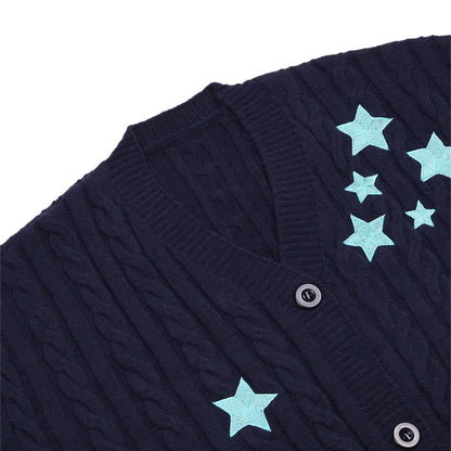 Midnight Starry Embroidered Cardigan