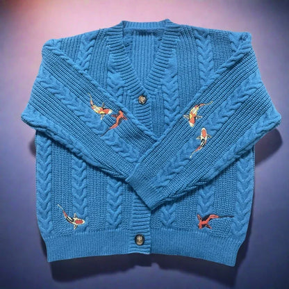 Retro Bloom Woven Cardigan