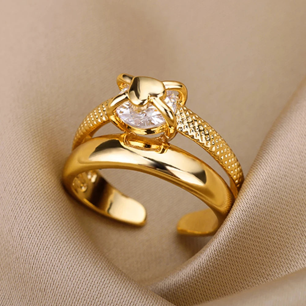 Zircon Geometric Rings For Women