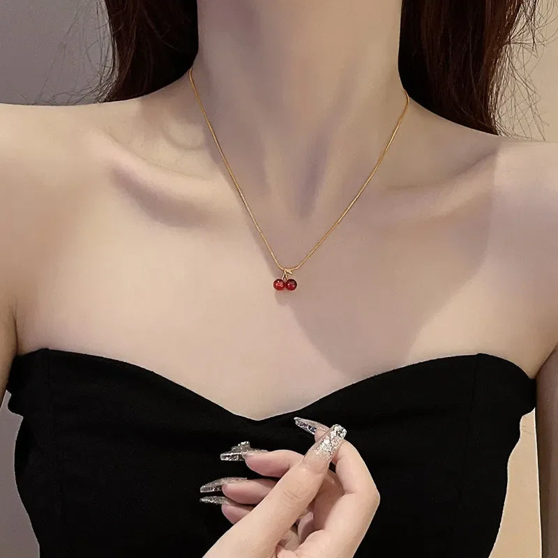 Little Wine Red Cherry Pendant