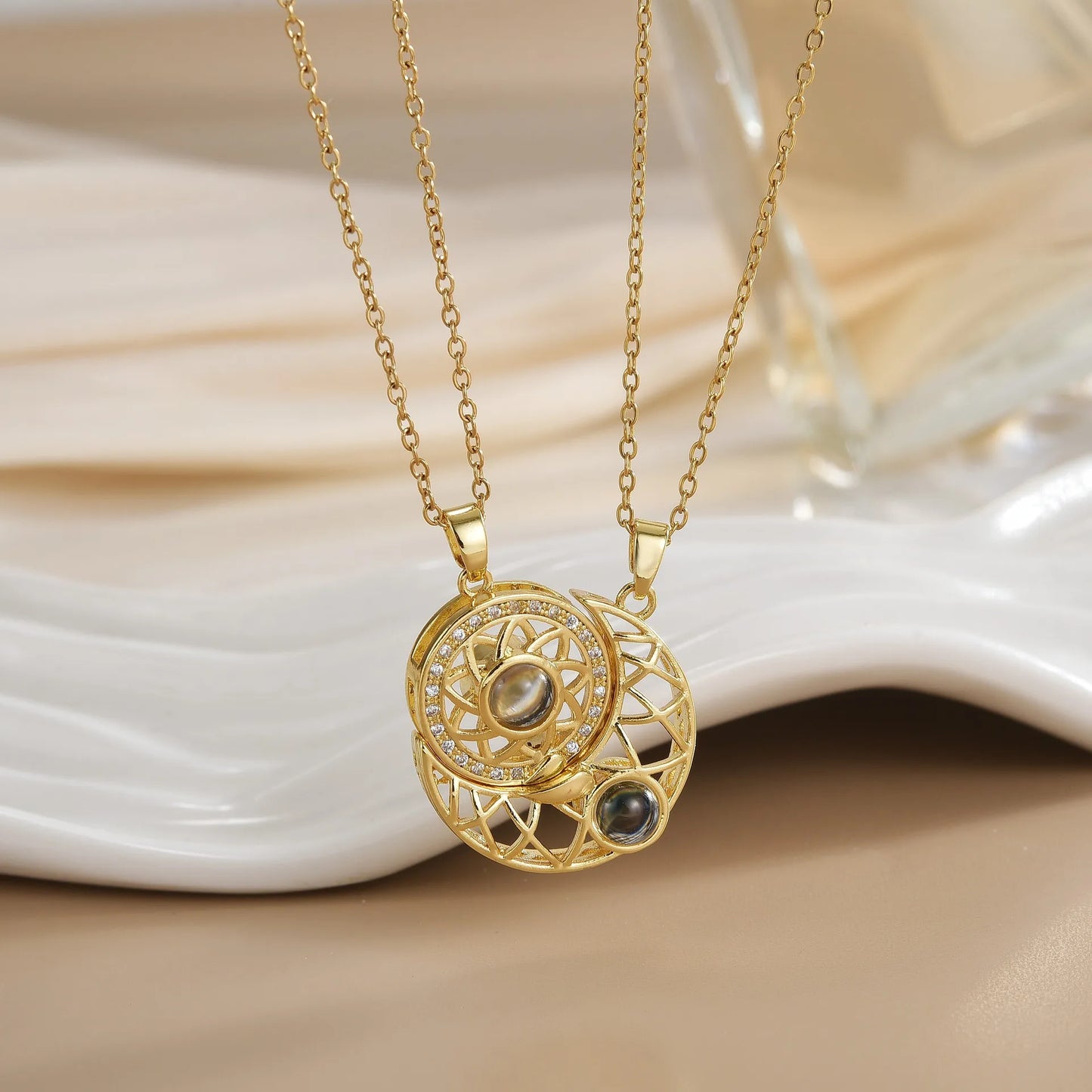 Magnetic Sun Moon Necklace