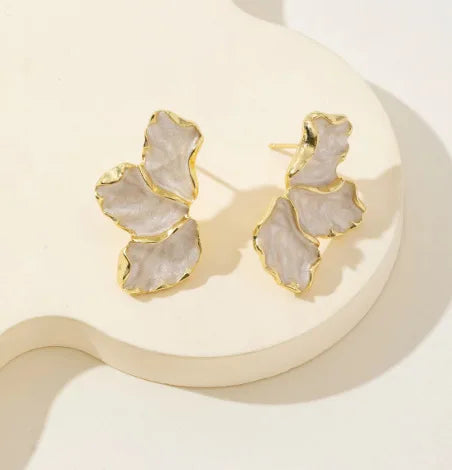 Enamel Flower Stud Earrings for Women
