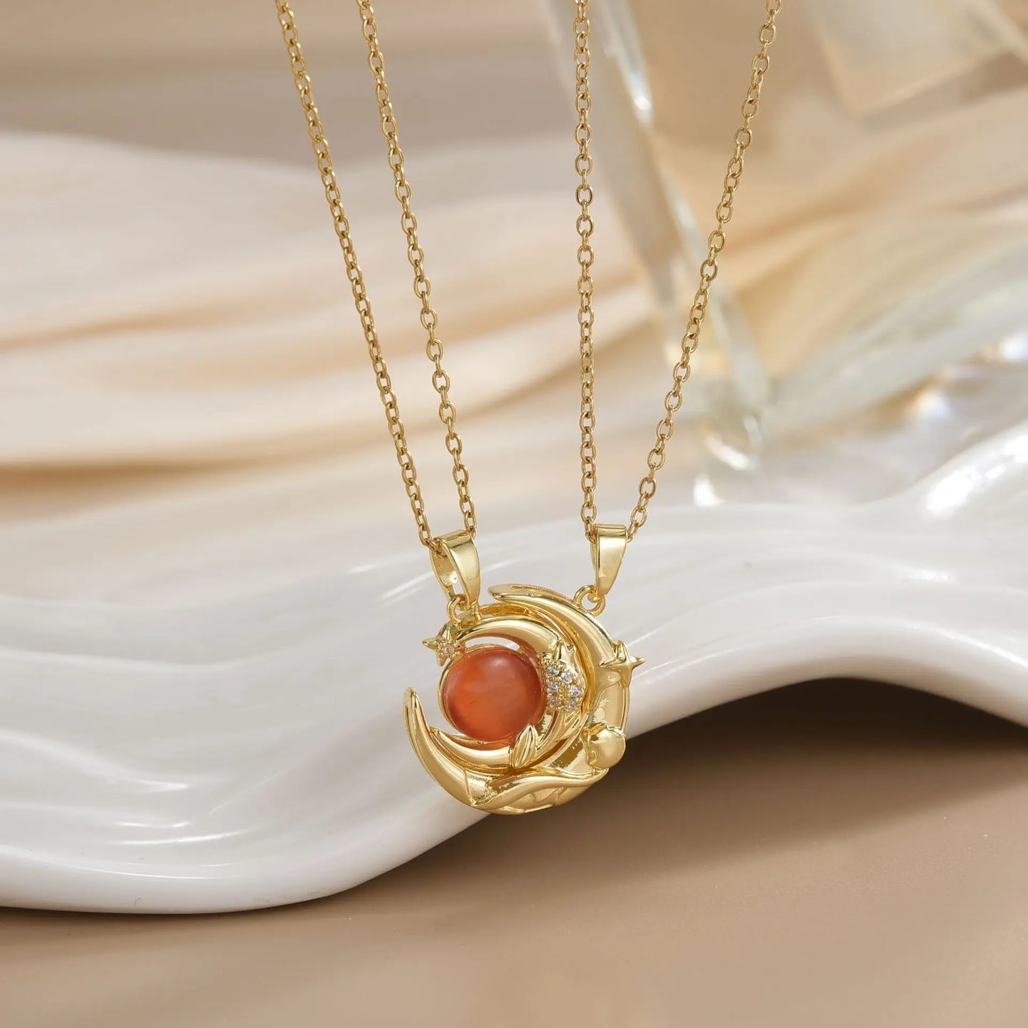 Magnetic Sun Moon Necklace