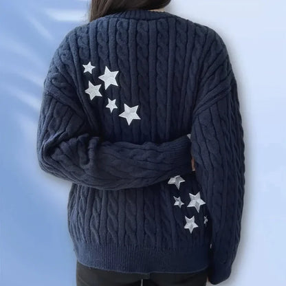 Winter Midnight Navy Blue Knitted Cardigans