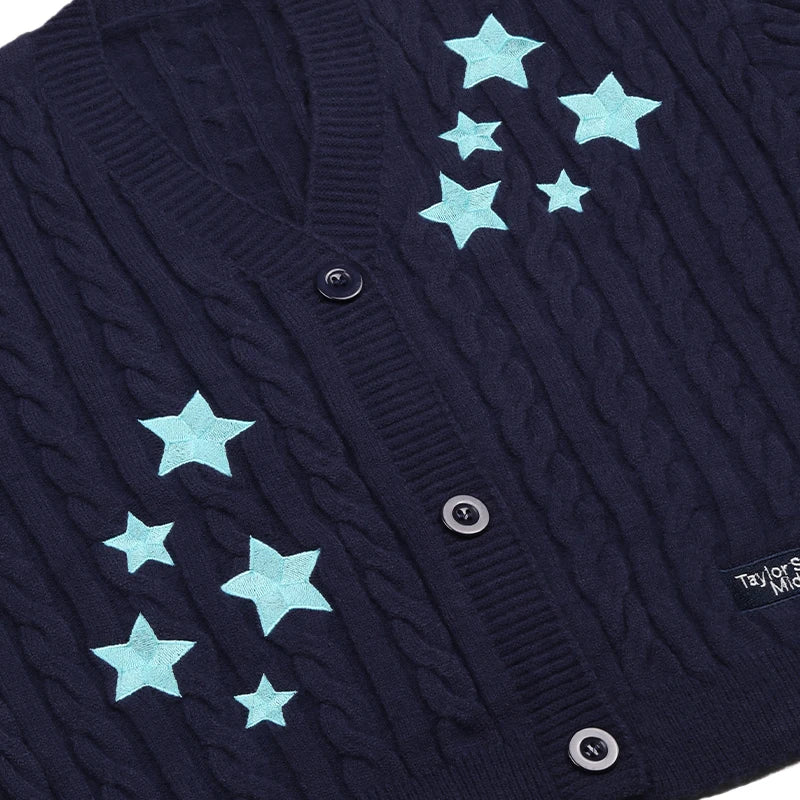 Midnight Starry Embroidered Cardigan