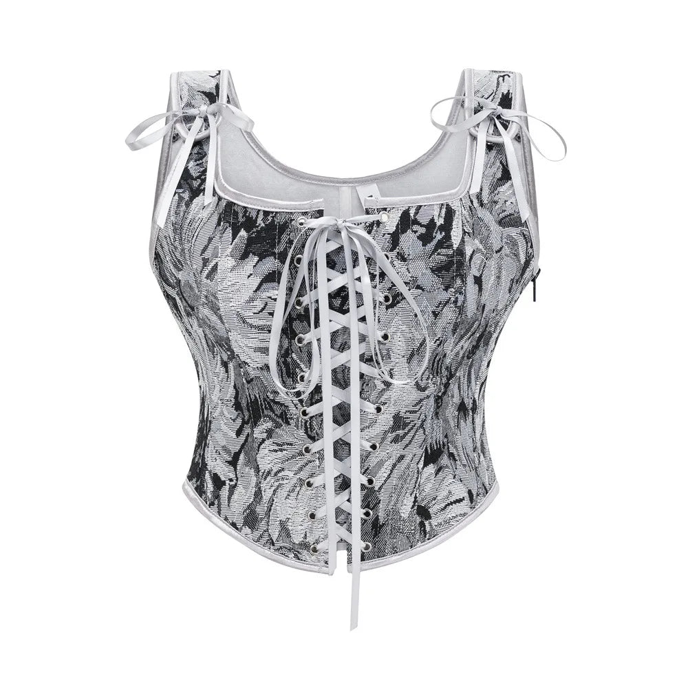 Green Boned Gothic Corset Tank Top