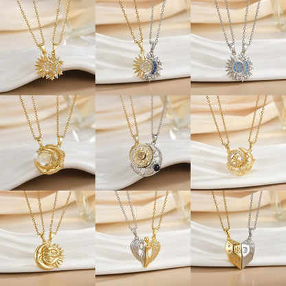 Magnetic Sun Moon Necklace