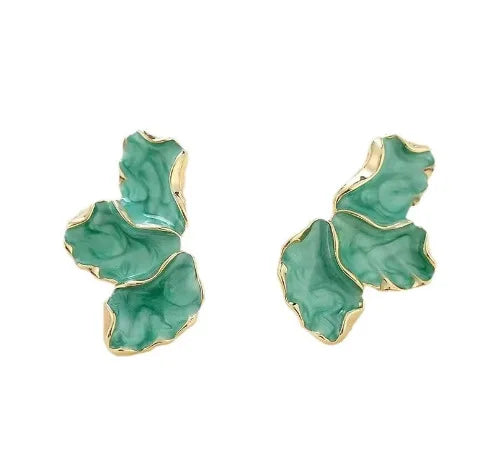 Enamel Flower Stud Earrings for Women