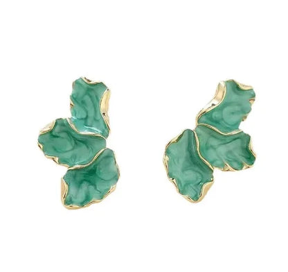 Enamel Flower Stud Earrings for Women